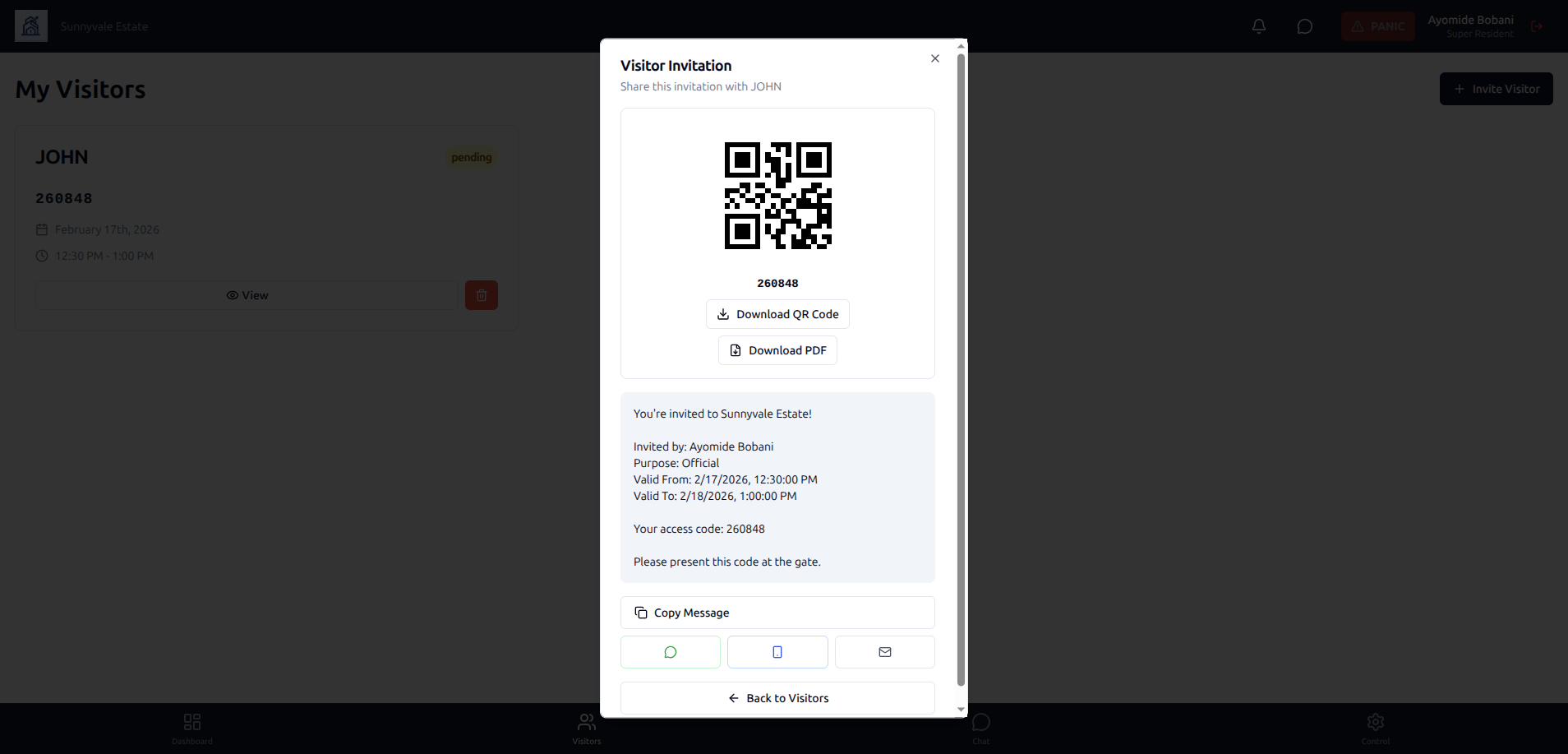 Guest Notification Details