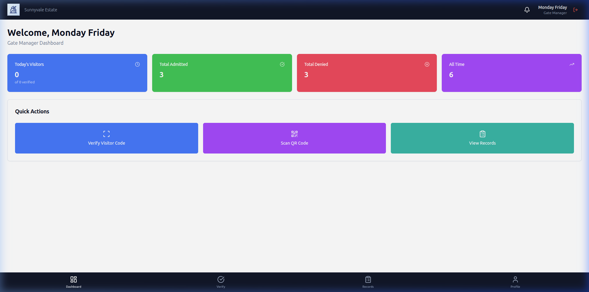 Gate Manager Dashboard