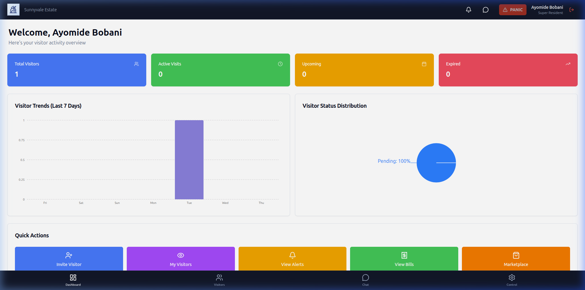 Resident Dashboard Desktop
